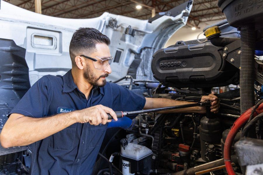 Richard working on PACCAR engine